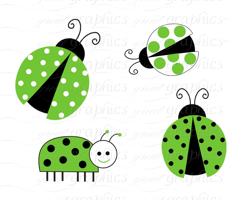 800x640 Printable Ladybug Clip Art Digital Background Green Ladybug