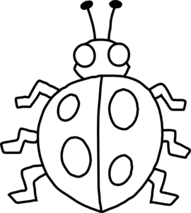 270x300 Free Black And White Ladybug Clipart
