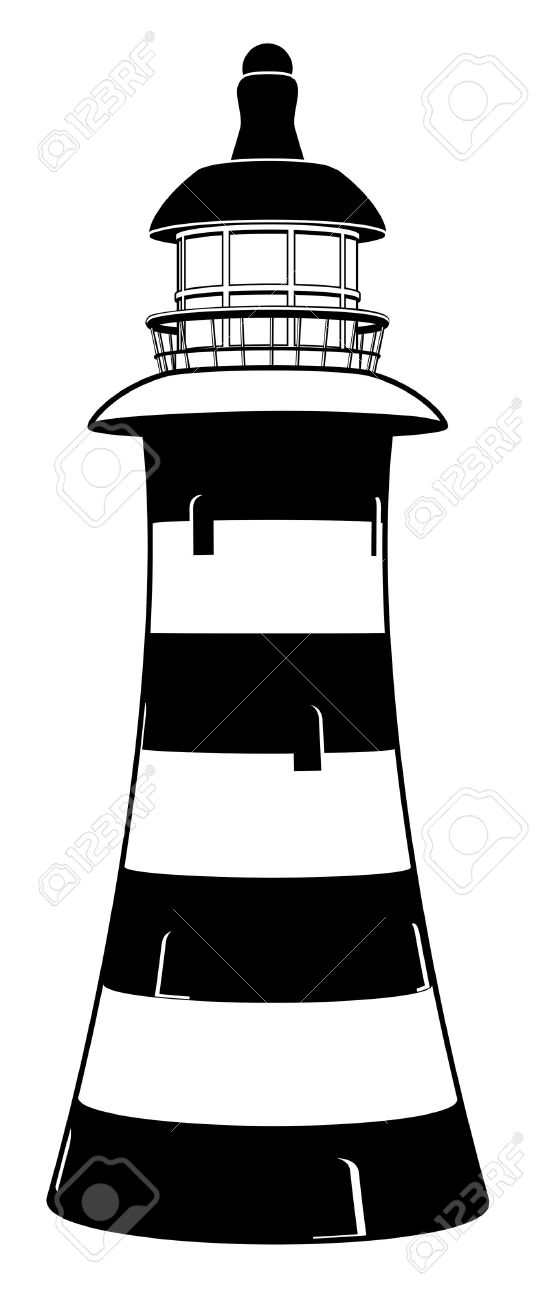 536x1300 Drawn Lighthouse Black And White
