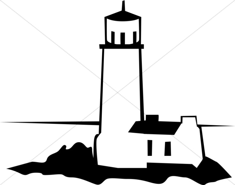 776x610 Black And White Lighthouse Christian Symbols