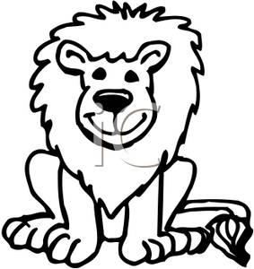 Black And White Lion Clipart