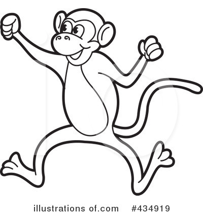 400x420 Free Black And White Monkey Clip Art Clipart