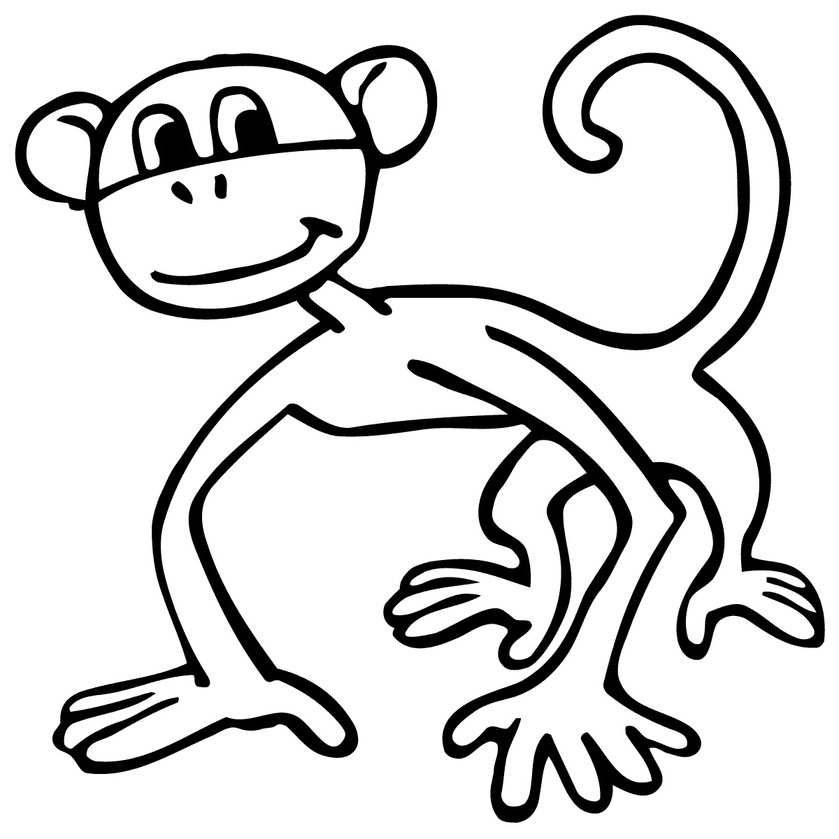 1200x1200 Monkey Black And White Hanging Monkey Clipart Black And White Free