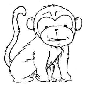 300x300 Monkey Black And White Monkey Clip Art Black And White Free