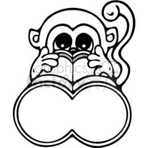 300x300 Royalty Free Black And White Monkey With Binoculars 133270 Vector