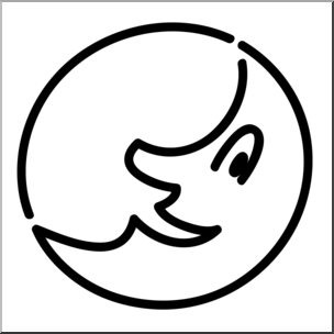 304x304 Clip Art Man In The Moon Bampw I Abcteach