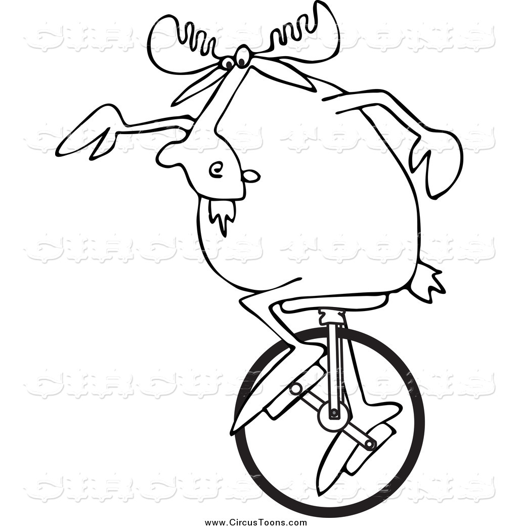 1024x1044 Circus Clipart Of A Black And White Moose On A Unicycle By Djart