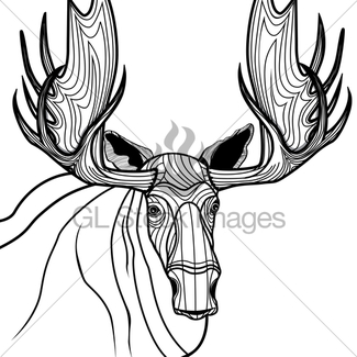 325x325 Moose Sketch Gl Stock Images