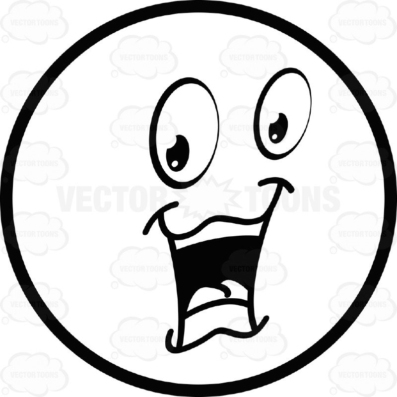 800x800 Cheerful Talking Large Eyed Black And White Smiley Face Emoticon