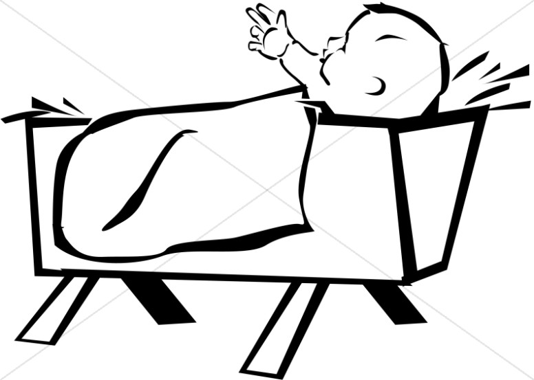 776x553 Nativity Black And White Jesus Manger Clipart Black And White