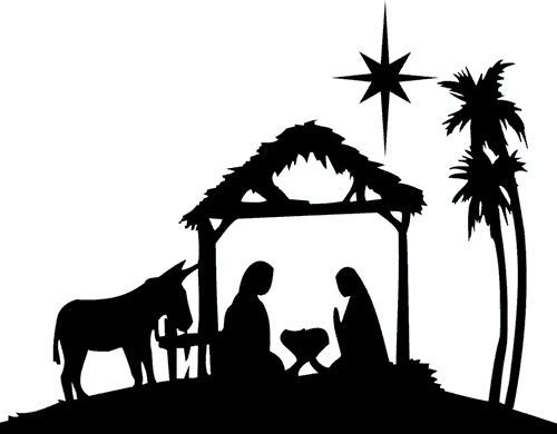 Black And White Nativity Scene | Free download on ClipArtMag