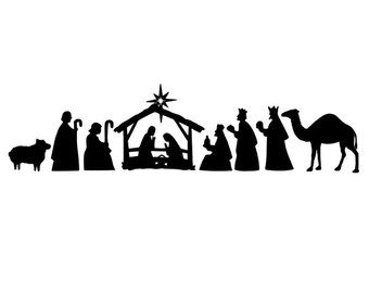 Black And White Nativity Scene | Free Download On ClipArtMag