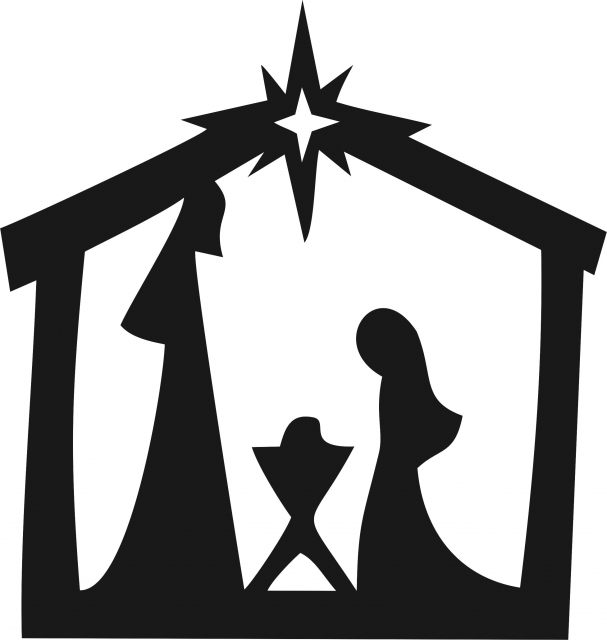 Black And White Nativity Scene | Free download on ClipArtMag