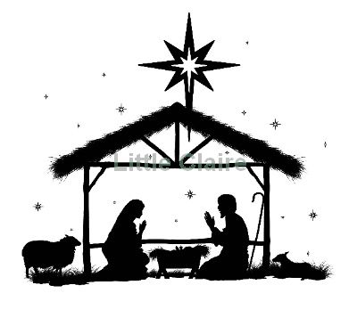 Black And White Nativity Scene | Free Download On ClipArtMag