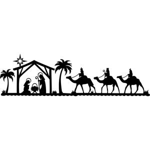 Black And White Nativity Scene | Free download on ClipArtMag