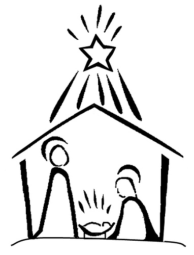 Black And White Nativity Scene Free Download On Clipartmag