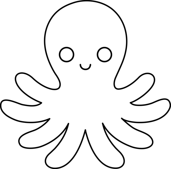 550x542 Octopus Black And White Black And White Octopus Clipart