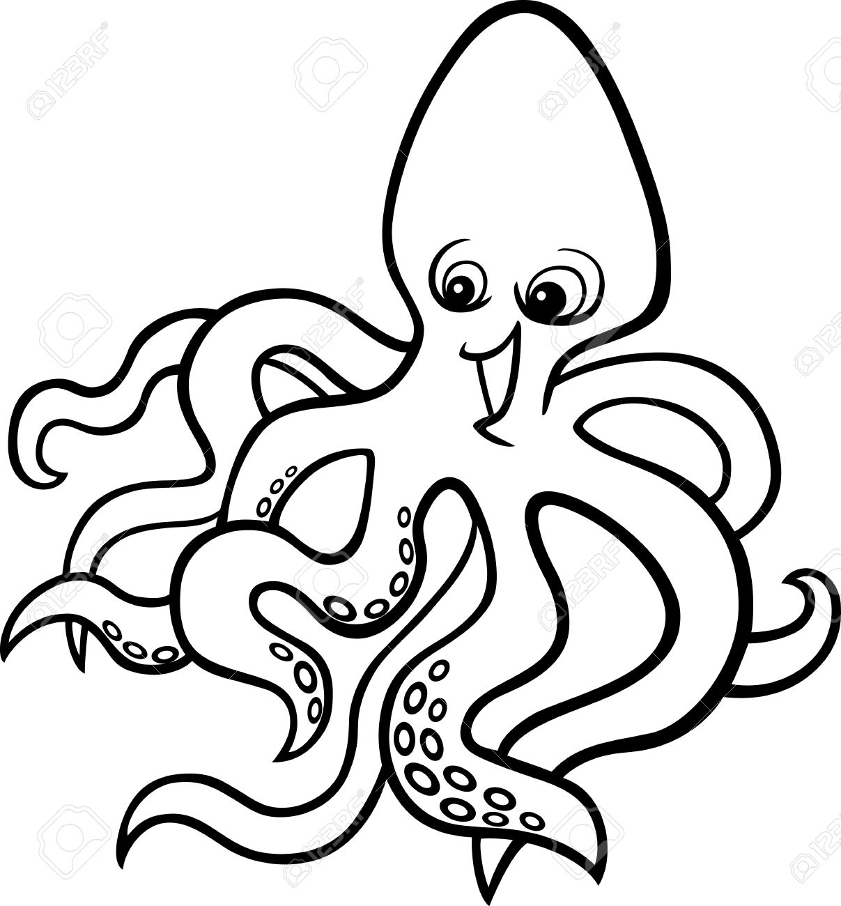 1207x1300 Octopus Clipart Line Drawing