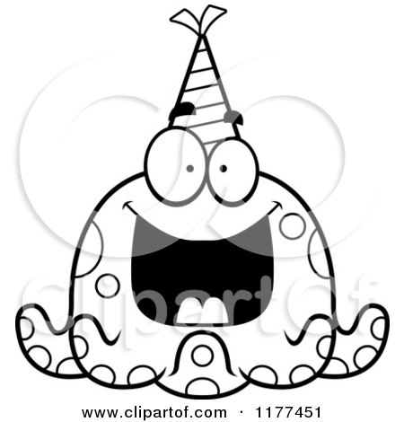 450x470 Royalty Free (Rf) Clipart Of Black And White Octopus