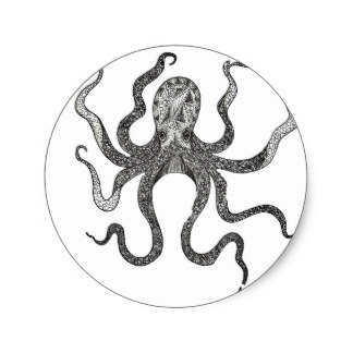 324x324 Black And White Octopus Craft Supplies Zazzle