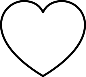 299x267 White Heart With Black Outline Clip Art