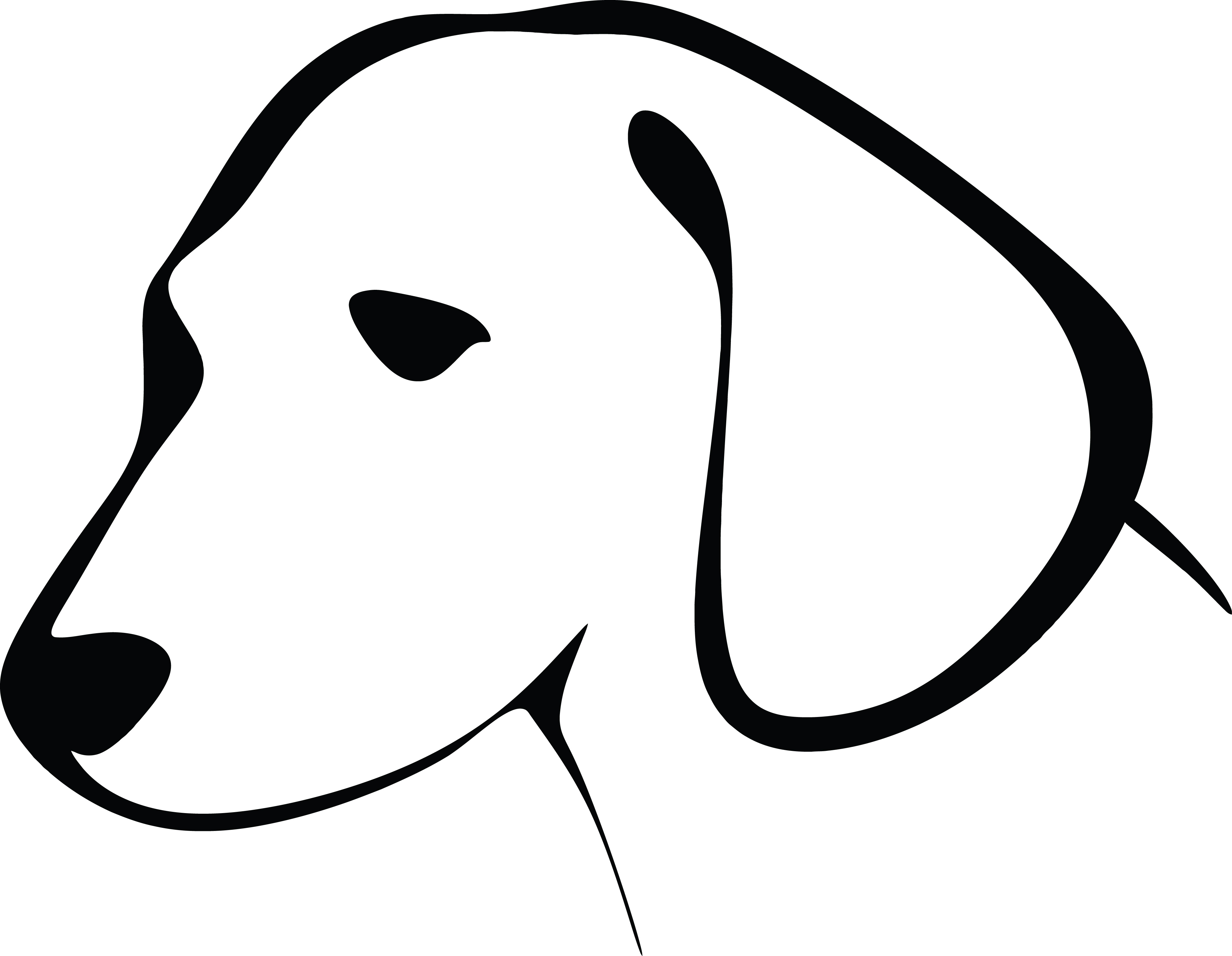 4000x3104 Clipart Of A Black And White Dog Head