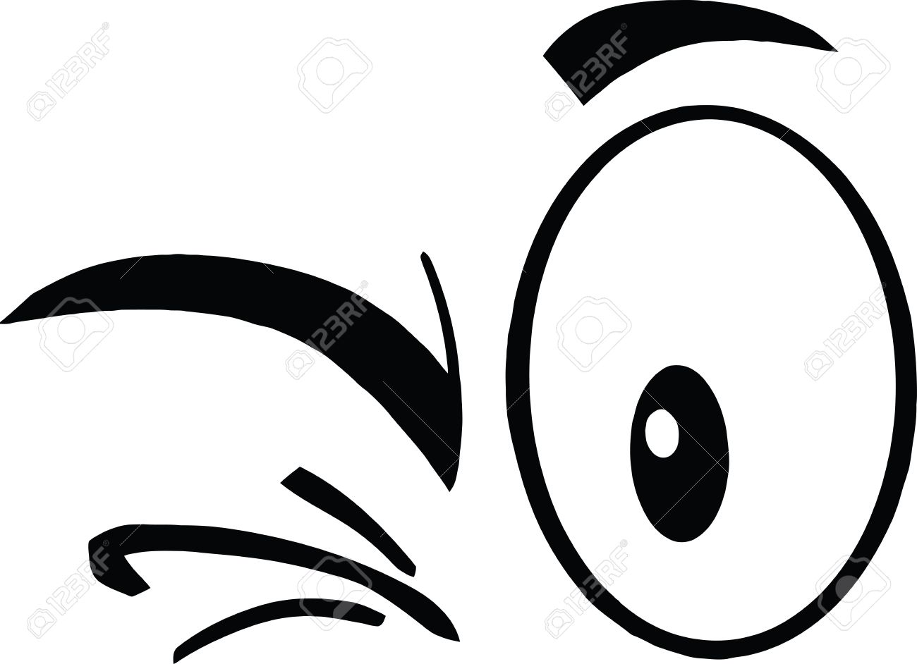 1300x942 Black And White Winking Cartoon Eyes Illustration Isolated