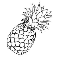 200x200 Pineapple Clip Art Black And White, Free Pineapple Clipart Black