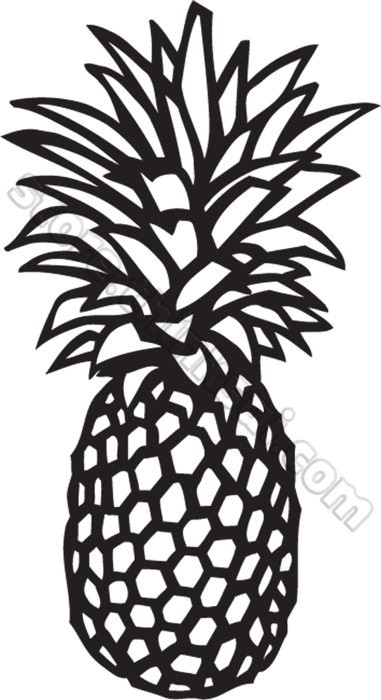 540x990 Pineapple Clipart Black And White Free Clipart 4