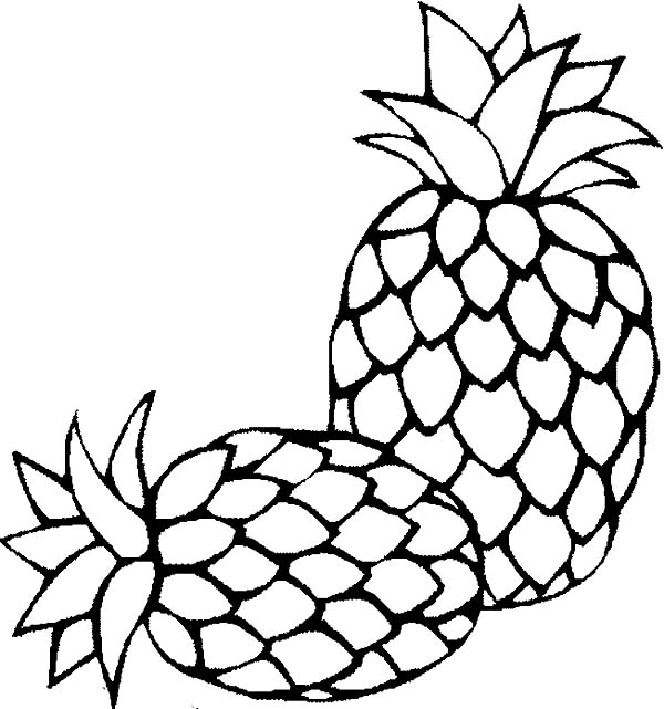 600x641 Pineapple Clipart Coloring Page