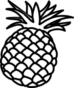 252x299 Black And White Pineapple Clipart Panda