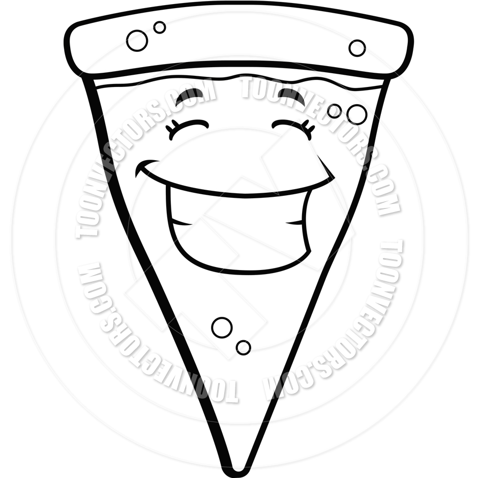 940x940 Pizza Smiling (Black And White Line Art) By Cory Thoman Toon