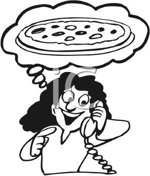 298x350 Royalty Free Clipart Image Woman Ordering A Pizza