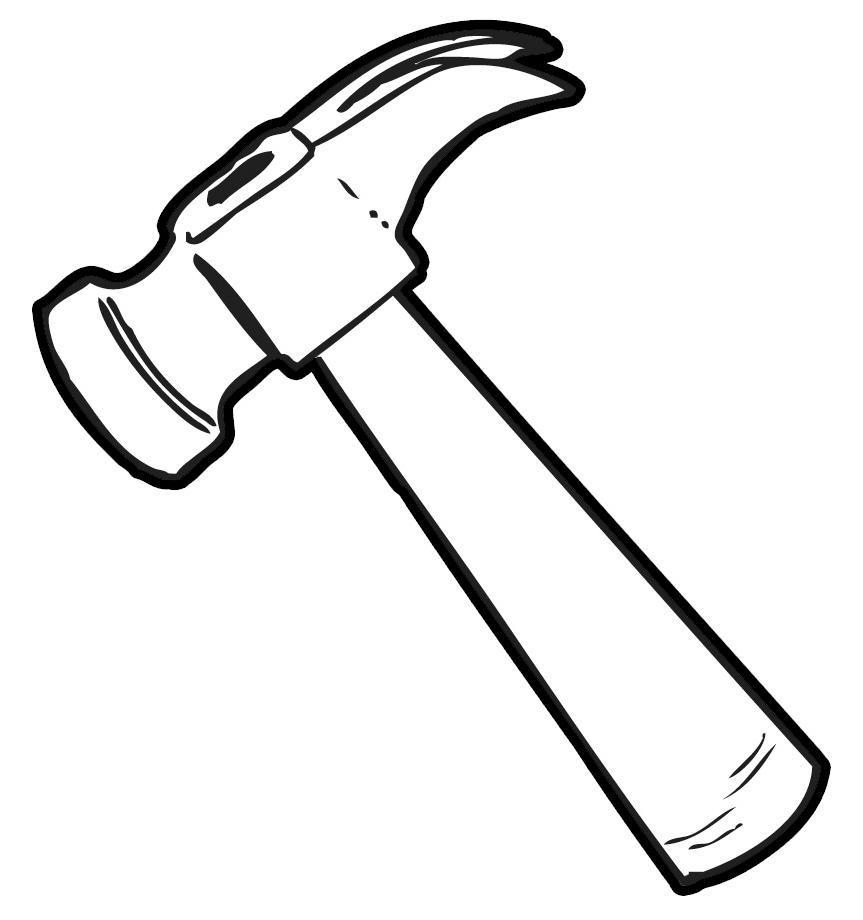 863x920 Unique Hammer Clip Art Black And White Design