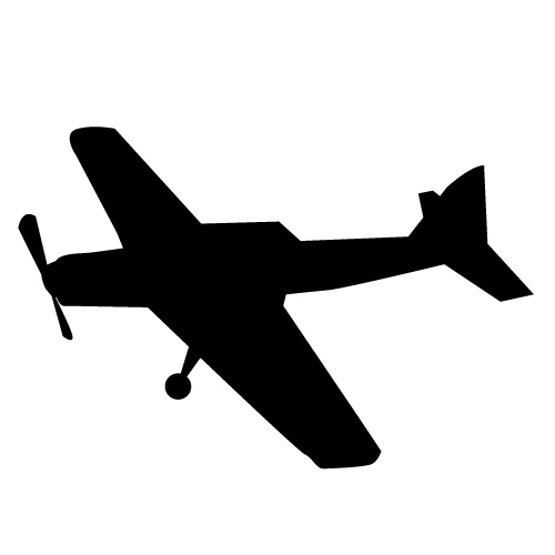 500x500 Free Airplane Clipart Black And White Image