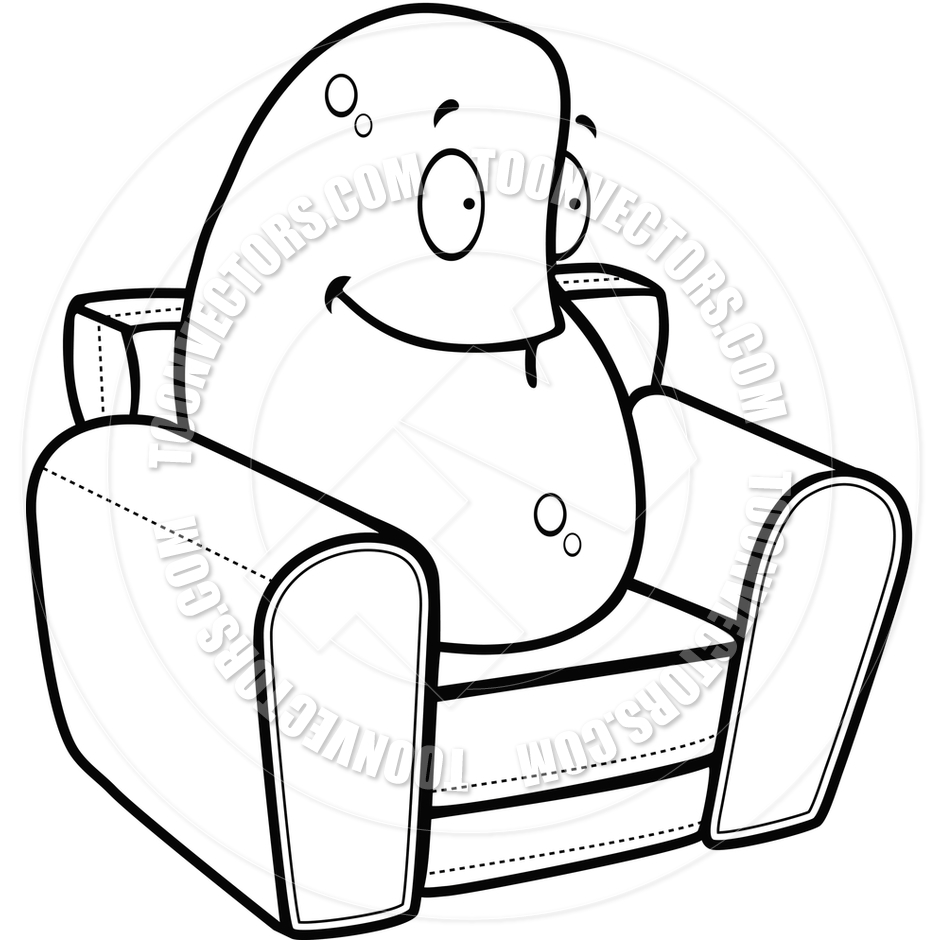 940x940 Couch Potato (Black And White Line Art) By Cory Thoman Toon