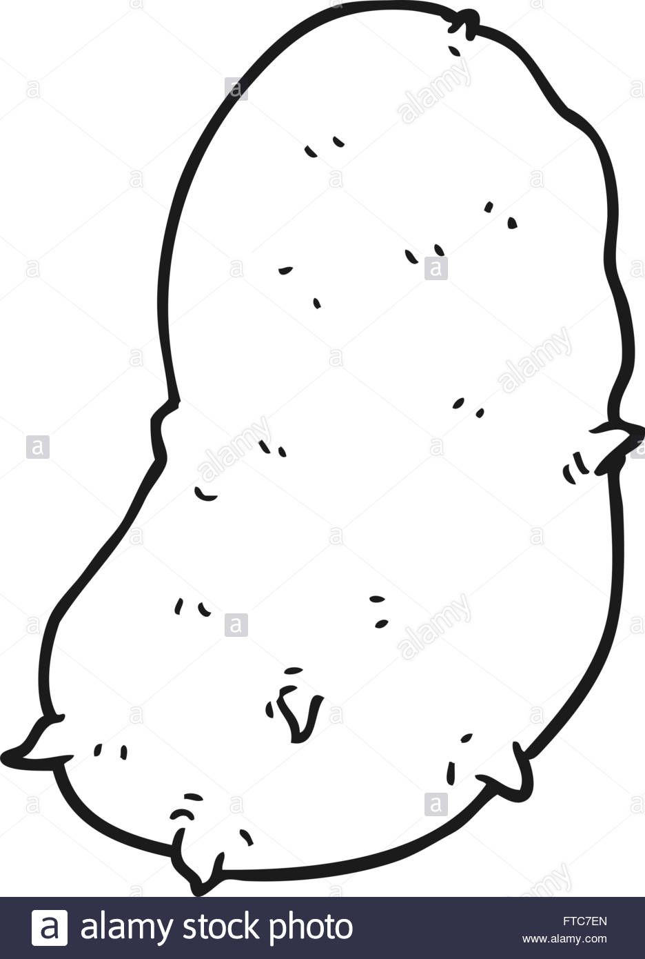 936x1390 Freehand Drawn Black And White Cartoon Potato Stock Vector Art