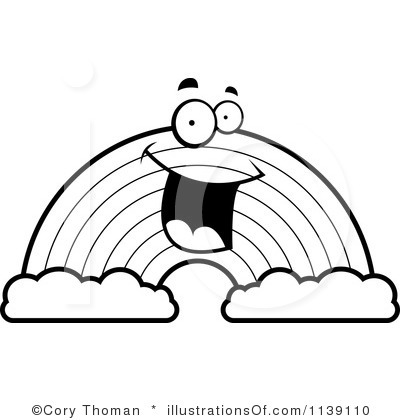 400x420 Rainbow Clipart For Kids Black And White