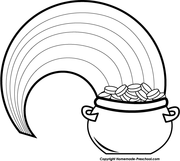 577x517 Rainbow Black And White Free Irish Clipart