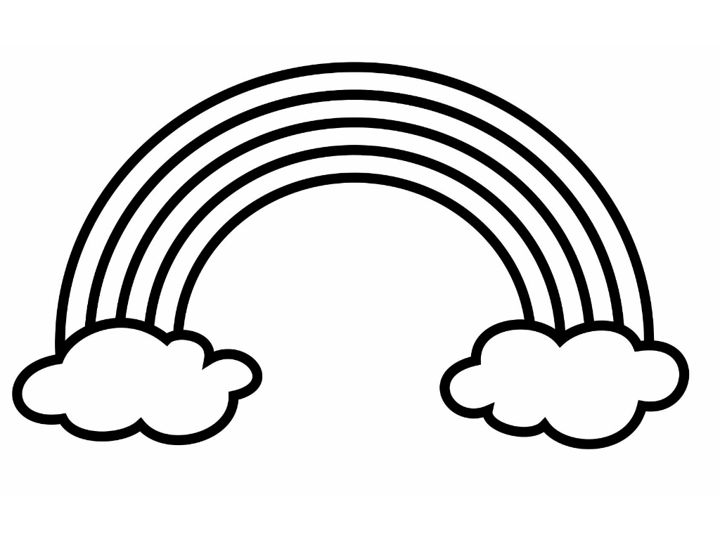 1024x768 Rainbow Black And White Rainbow Clipart Black And White Free