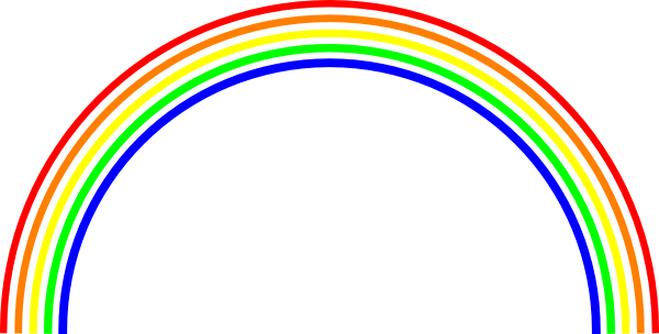600x304 Rainbow Black And White Rainbow Outline Clipart 2