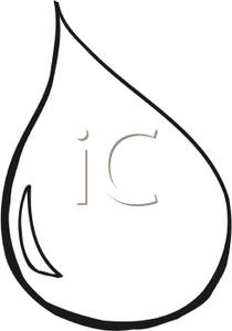 210x300 Free Clipart Image A Black And White Raindrop