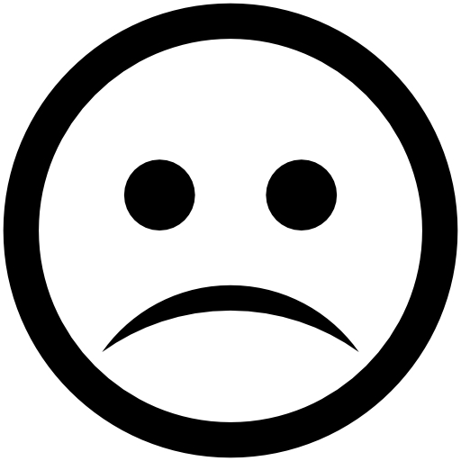 512x512 Bladk And White Sad Smiley Face Symbol