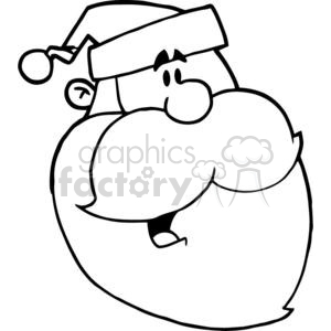 300x300 Royalty Free Black And White Santa Head 379920 Vector Clip Art