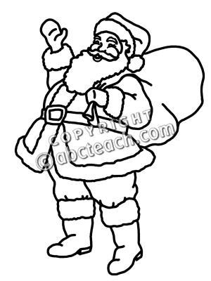 300x400 Santa Clipart Black And White