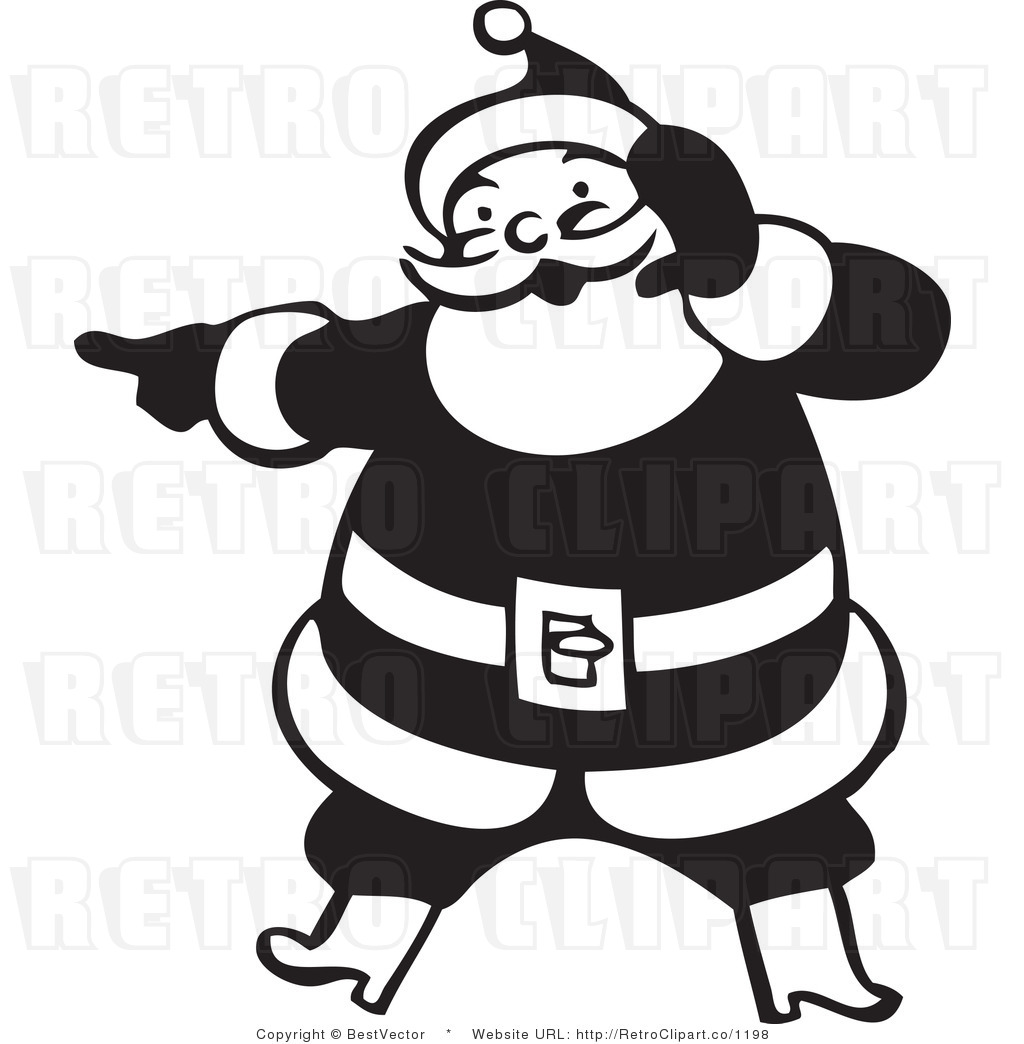 1024x1044 Vintage Santa Black And White Clipart