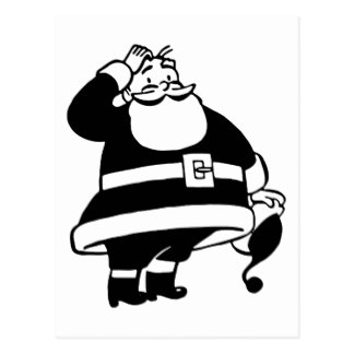 324x324 Retro Santa Black And White Clipart
