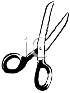 225x300 Black And White Pair Of Scissors Clipart Image