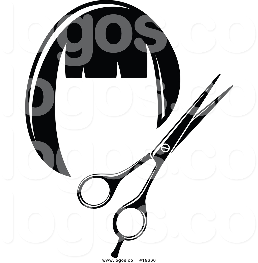 1024x1044 Royalty Free Vector Logo Of Salon Scissors Beside Female Hair