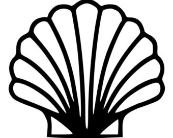 340x270 Clam Seashell Die Cut Decal Car Window Wall Bumper Phone